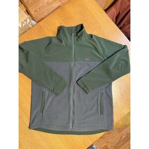 Killik Fleece Jacket Mens XXL Full Zip Green Gray Colorblock Pockets Golf Hunt